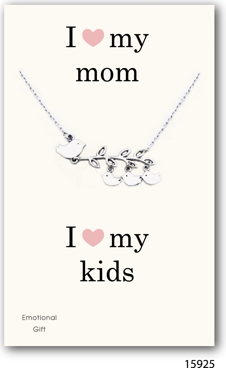 I love my mom silver pendant